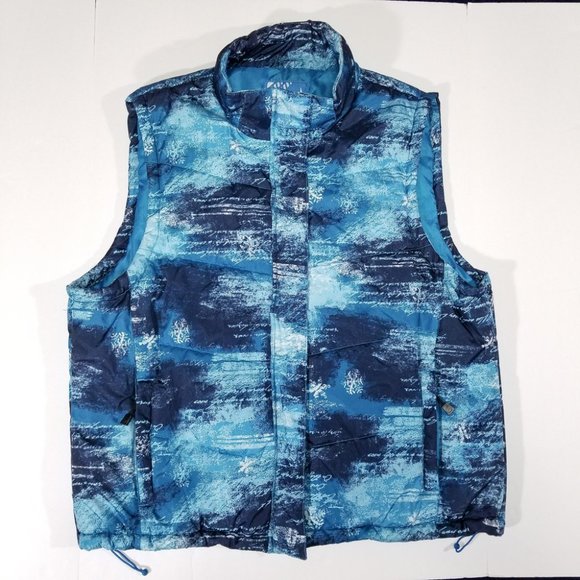 White Mountain Blue All-Over-Print Outdoor Vest - Picture 1 of 11